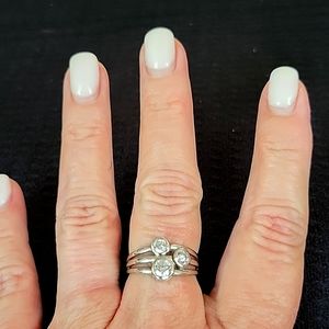 .925 Inspiranza Designs, " I Am" ring with 3 CZ stones